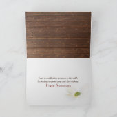 Jubiläum Blumentext auf Holz Karte (Innenseite)