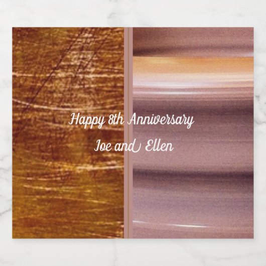 Jubiläum, Bronze und Töpferei Schaumweinetikett (Einzelnes Label)