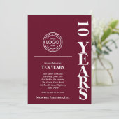 Jubiläum-Burgund Einladung (Stehend Vorderseite)