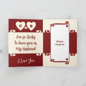 Jubiläum-Burgund-Foto Karte (Innenseite)