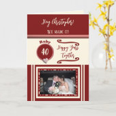 Jubiläum-Burgund-Foto Karte (Gelbe Blume)