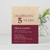 Jubiläum Burgundi Gold Einladung (Stehend Vorderseite)