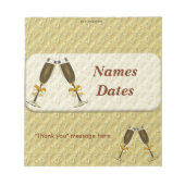 Jubiläum Candy Bar Wrapper Gastgeschenk Notizblock (Vorderseite)