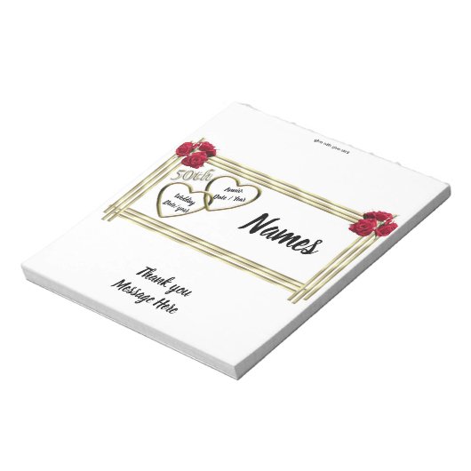 Jubiläum Candy Bar Wrapper Gastgeschenk Notizblock (Rotiert)