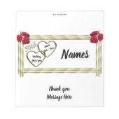 Jubiläum Candy Bar Wrapper Gastgeschenk Notizblock (Vorderseite)