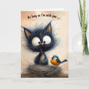 Jubiläum Cat and Bird Karte