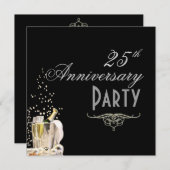 Jubiläum, Champagner-Blasen-Einladungen Einladung (Vorne/Hinten)