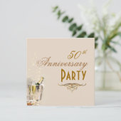 Jubiläum, Champagner-Blasen-Einladungen Einladung (Stehend Vorderseite)