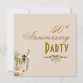 Jubiläum, Champagner-Blasen-Einladungen Einladung (Vorderseite)