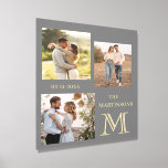Jubiläum Colltured Foam Peel & Stick Schaumstoff Fotofliesen<br><div class="desc">Dieser weiche graue Hintergrund - mit der Collage aus Fotos von fröhlichen Momenten und Goldprägung und einem maßgeschneiderten Monogramm - mit dieser wunderschönen, mit Schale und Stick strukturierten Schaumfläche ist ein wunderschönes Geschenk und gibt Wänden eine schnelle Erneuerung mit fröhlichen Fotos. Sie können einen Single oder eine Auswahl an Sets...</div>
