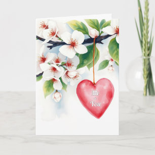 Jubiläum Crabapple Tree and Red Heart Karte