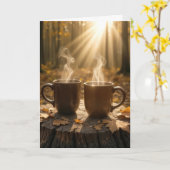 Jubiläum Dampfkaffee Schläge auf einem Baumstumpf Karte (Gelbe Blume)