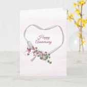 Jubiläum: Das Herz der Band auf Pink Karte (Gelbe Blume)