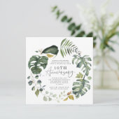 Jubiläum der 10. Hochzeit zum Aquarellfolien Save The Date (Stehend Vorderseite)