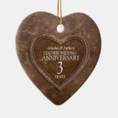 Jubiläum der 3. Hochzeit Keramik Ornament (Rechts)