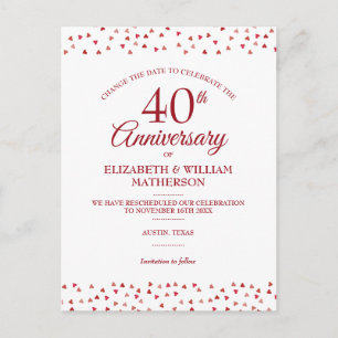 Jubiläum der 40. Ruby Hochzeit ändern Ankündigungspostkarte