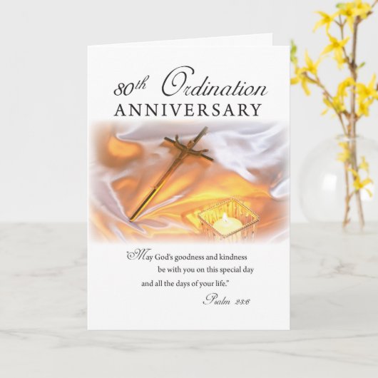Jubiläum der 80. Ordination, Candle kreuzen Karte (Gelbe Blume)