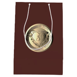 Jubiläum der 8. Hochzeit Bronze-Herz-Medaille Mittlere Geschenktüte