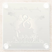 Jubiläum der 8. Hochzeit Bronze und Rentier Glasuntersetzer (Rückseite)