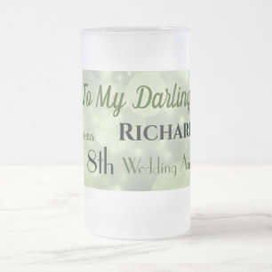 Jubiläum der 8. Hochzeit Mattglas Bierglas