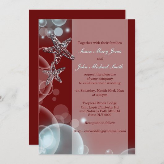 Jubiläum der blauen Hochzeit Verlobung Einladung (Vorne/Hinten)