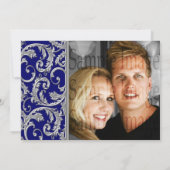 Jubiläum der blauen Silber-Verlobung CUSTOM Einladung (Rückseite)