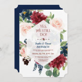 Jubiläum der Burgundy Navy Einladung (Vorne/Hinten)