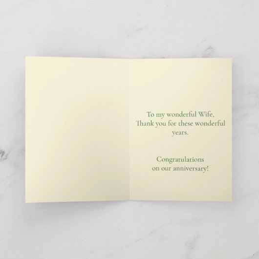 Jubiläum der Ehefrau - individueller Jahrestag Karte (Innenseite)