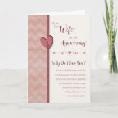 Jubiläum der Ehefrau - Warum Liebe ich dich? Karte (Vorderseite)