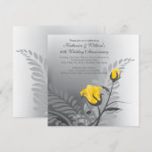 Jubiläum der eleganten Gelben Rose Einladung (Vorne/Hinten)