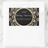 Jubiläum der eleganten Gold Wirbel Rechteckiger Aufkleber (Tasche)