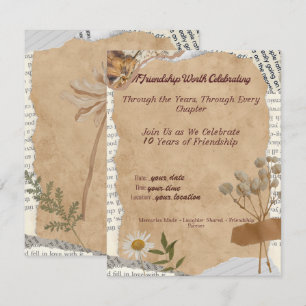 Jubiläum der Freundschaft im Vintage-Stil RSVP Karte