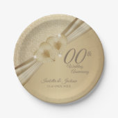 Jubiläum der Goldhochzeit Pappteller (Vorderseite)