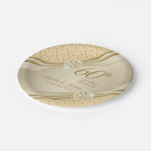 Jubiläum der Goldhochzeit Pappteller