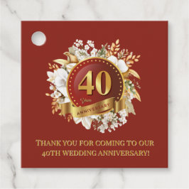 Jubiläum der Hochzeit in Burgund und Gold Geschenkanhänger