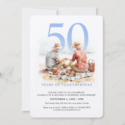 Jubiläum der Hochzeit in der Liebe Einladung (Vorderseite)