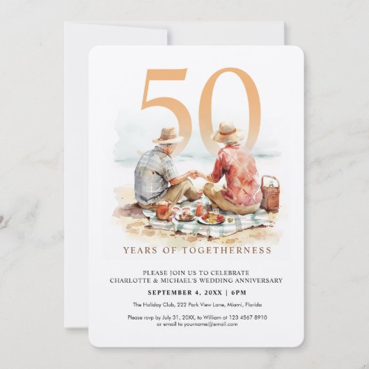 Jubiläum der Hochzeit in der Liebe Einladung (Vorderseite)