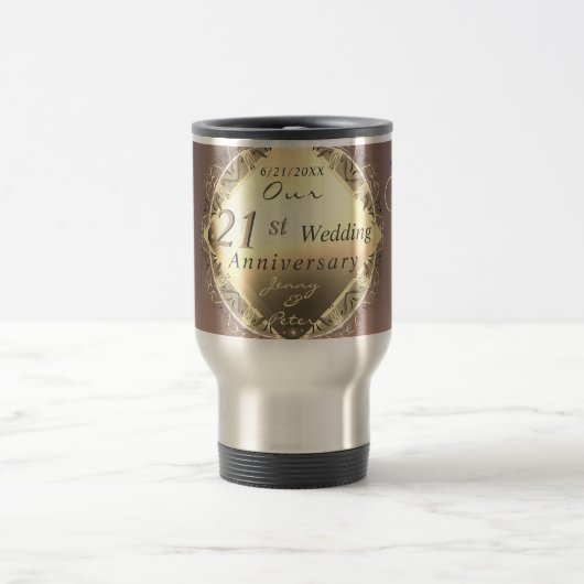 Jubiläum der Hochzeit Iolite & Brass Tasse (Mittel)