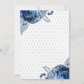 Jubiläum der Hochzeit: Navy & White Silver Foil 25 Einladung (Rückseite)