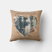 Jubiläum der Hochzeit Rose Foto Throw Kissen (Rückseite)