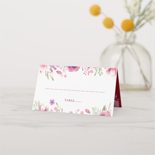 Jubiläum der Hochzeit - Rose Platzkarte (Vorderseite)