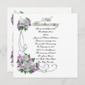 Jubiläum der Hochzeit Verlängerung der Weißen Rose Einladung (Vorne/Hinten)