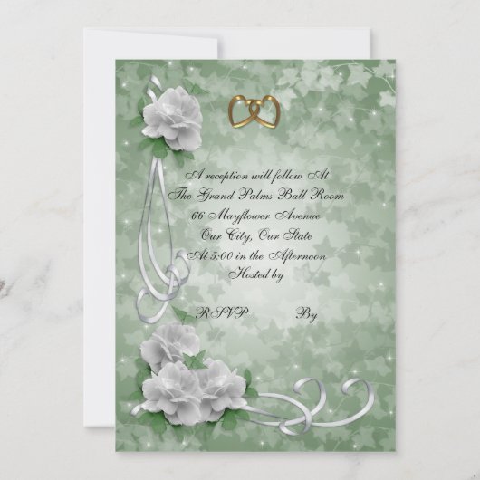 Jubiläum der Hochzeit Verlängerung der Weißen Rose Einladung (Rückseite)