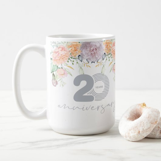 Jubiläum der Hochzeit von Aquarell Kaffeetasse (Mit Donut)