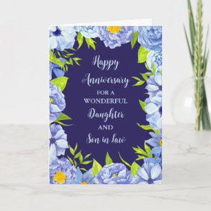 Jubiläum der Hochzeit von Floral-Tochter und Schwi Karte