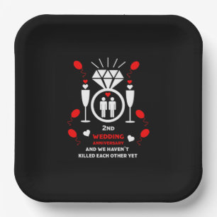 Jubiläum der Hochzeit von Gay Men Pappteller