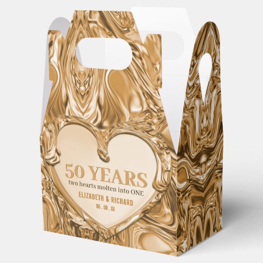 Jubiläum der Hochzeit von Gold Metal Heart Geschenkschachtel (Geöffnet)