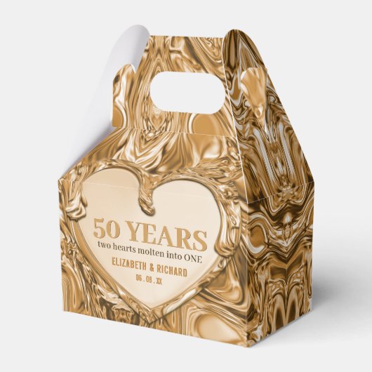 Jubiläum der Hochzeit von Gold Metal Heart Geschenkschachtel (Vorderseite)
