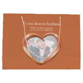 Jubiläum der Hochzeit von Kupfer Foto große Tasche Große Geschenktüte (Rückseite)