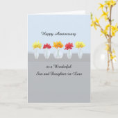 Jubiläum der Hochzeit von Sohn und Tochter Karte (Gelbe Blume)